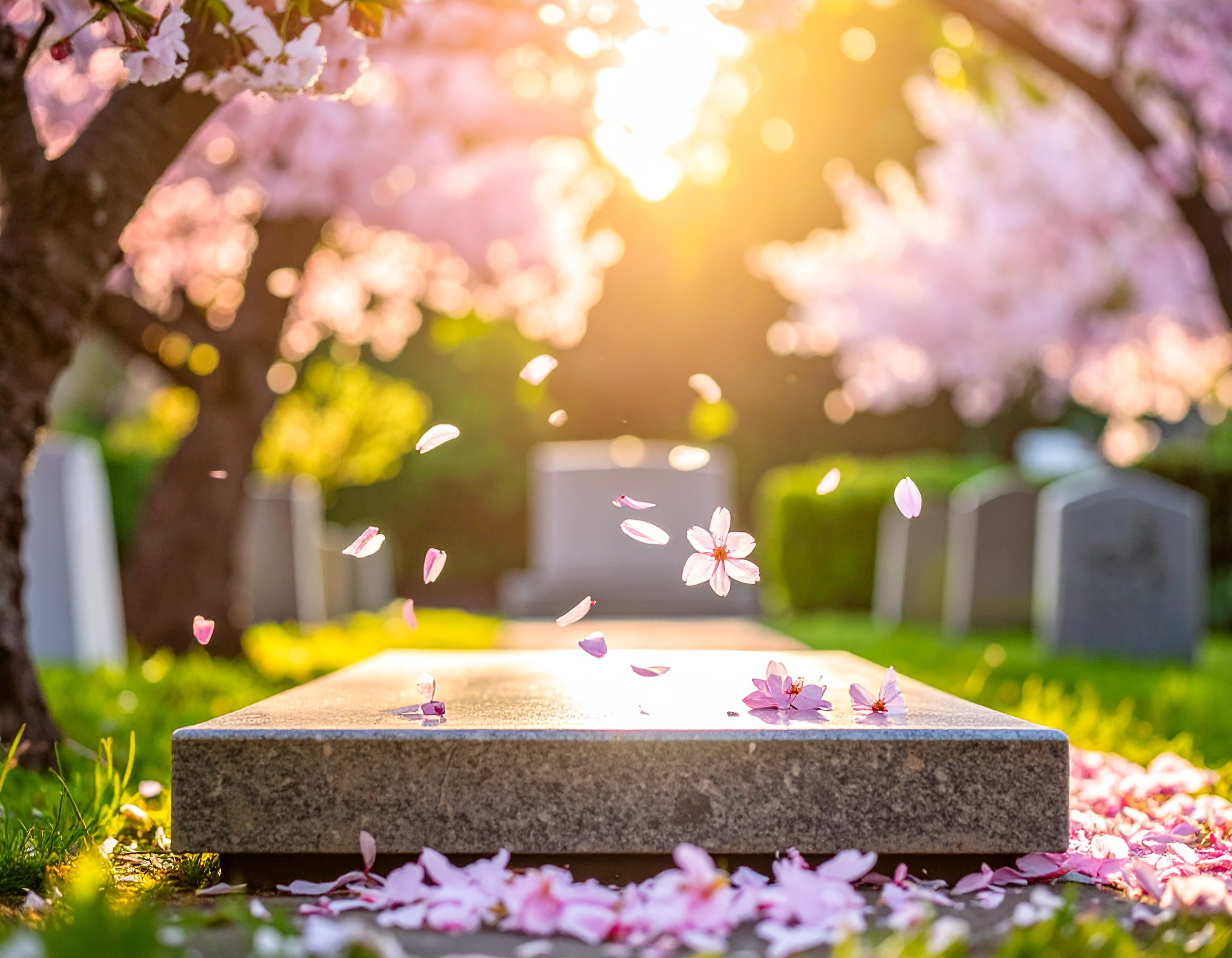 故人を偲ぶ華やかフラワー葬儀動画｜花畑と花びら舞う感動演出